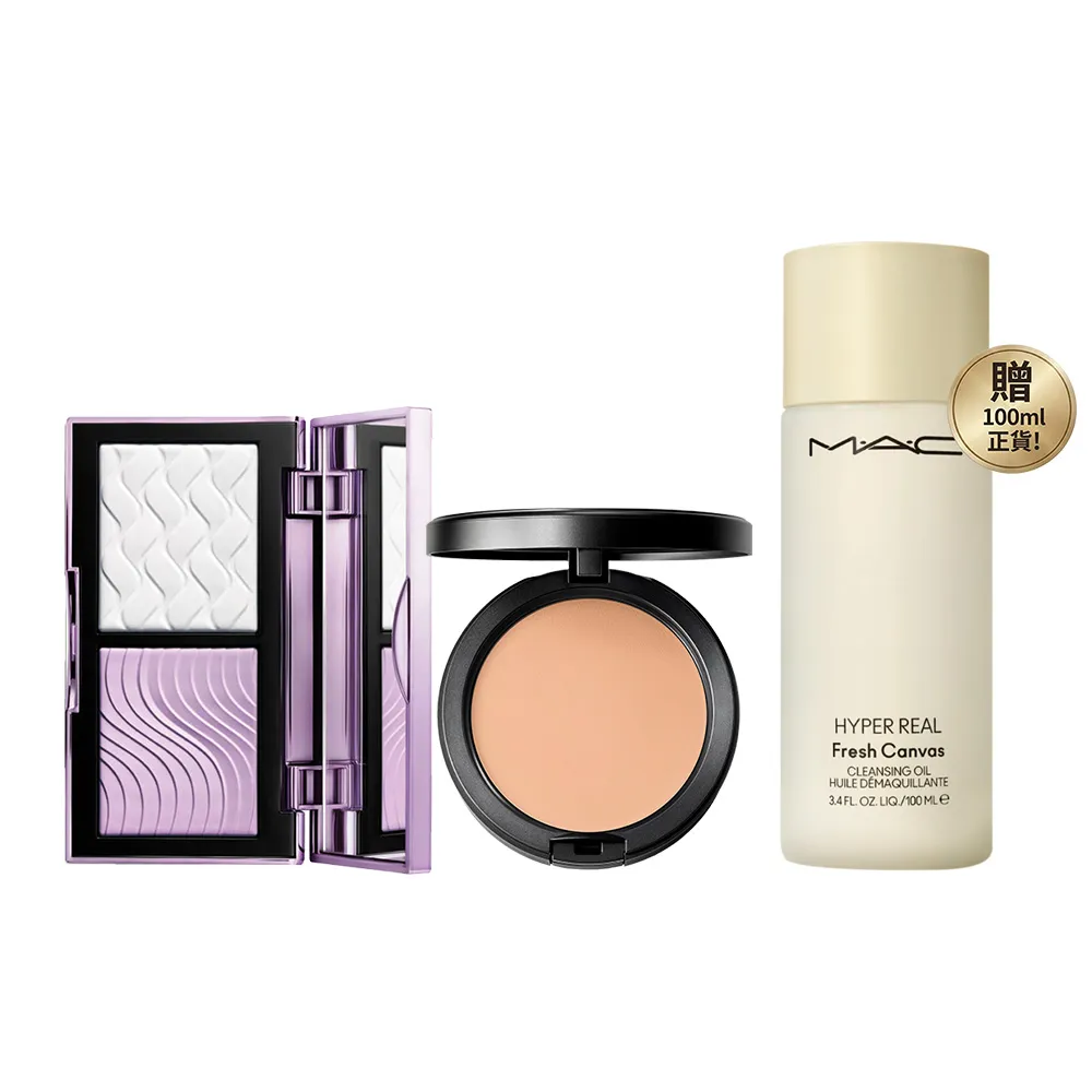 【M.A.C】超持妝柔焦定妝組(口袋雙色濾鏡蜜粉餅+超持妝柔焦輕粉餅 12g)