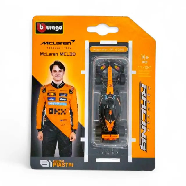 1:64 Bburago F1 MCL 39模型車 McLaren 麥拉倫車隊