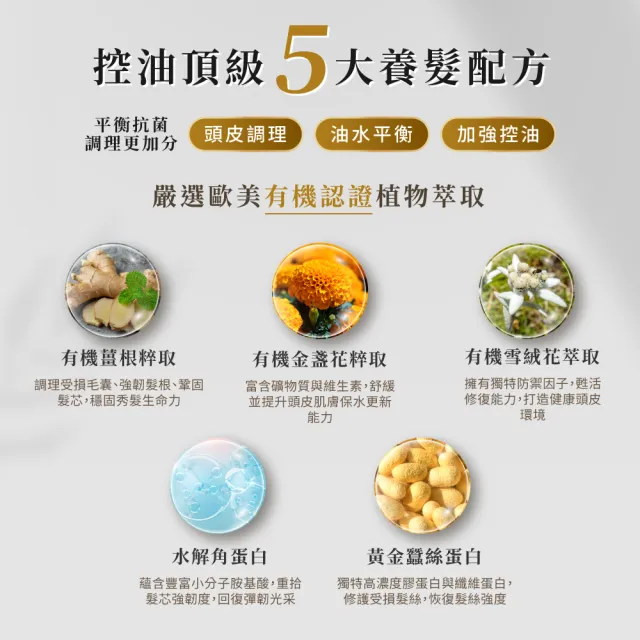 【長髮公主的秘密】植萃控油洗護髮1Lx2入組(薑根植萃系列 洗髮精 護髮乳 護髮膜)