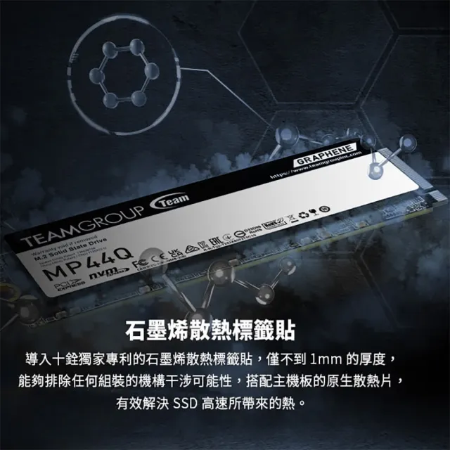 【Team 十銓】MP44Q 4TB Gen4 M.2 NVMe PCIe SSD固態硬碟 散熱標籤貼 最高讀取7000MB/s 5年保