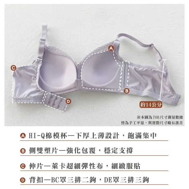 【Swear 思薇爾】Love myself系列B-E罩無鋼圈模杯蕾絲集中包覆女內衣(夕霧紫)