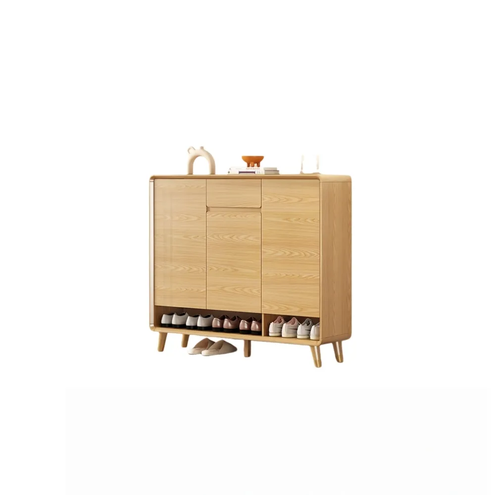 【銘利萊】北歐入☆鞋櫃 原木風室內實木鞋凳 坐凳一體玄關櫃(經典原木色120*35*101)