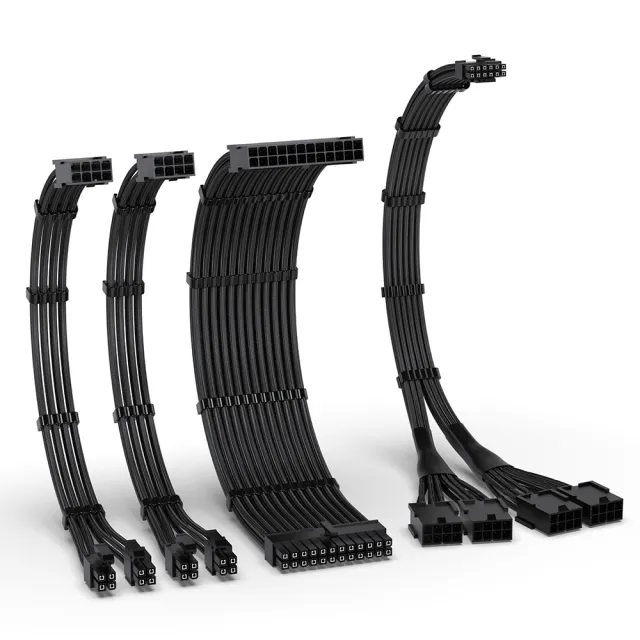 【EZDIY-FAB】16AWG PCIE5.0 12VHPWR電供延長編織線4件套-含GPU12+4pin轉8pinx4