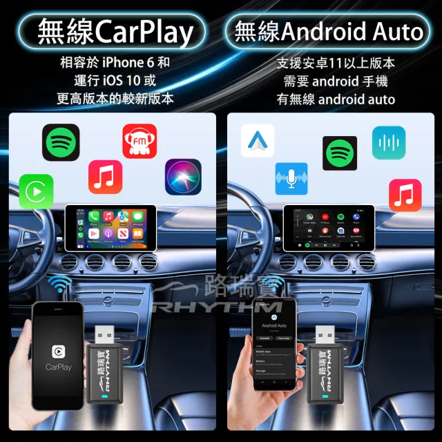 【Rhythm 路瑞寶】Carplay無線轉接器(有線轉無線carplay 安卓蘋果通用 carplay盒子 流暢不卡卡)