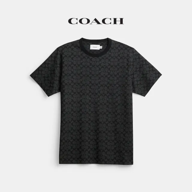 【COACH】蔻馳官方直營 經典 SIGNATURE T-SHIRT-木炭灰色 經典標識(CCC01)