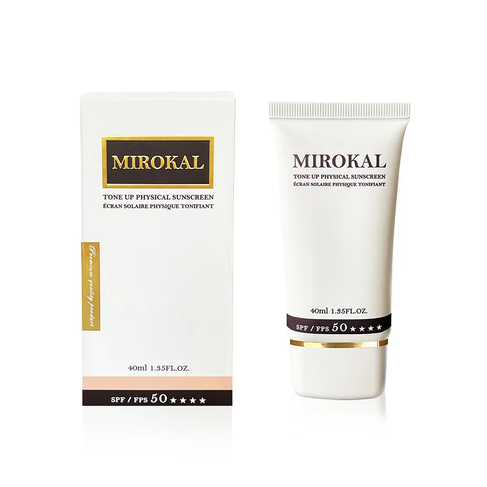 【MIROKAL 米羅蔻】物理性防曬潤色精華 SPF50★★★★-40ml(防曬隔離霜/一抹多用瞬間輕裸妝/瑰蜜色)