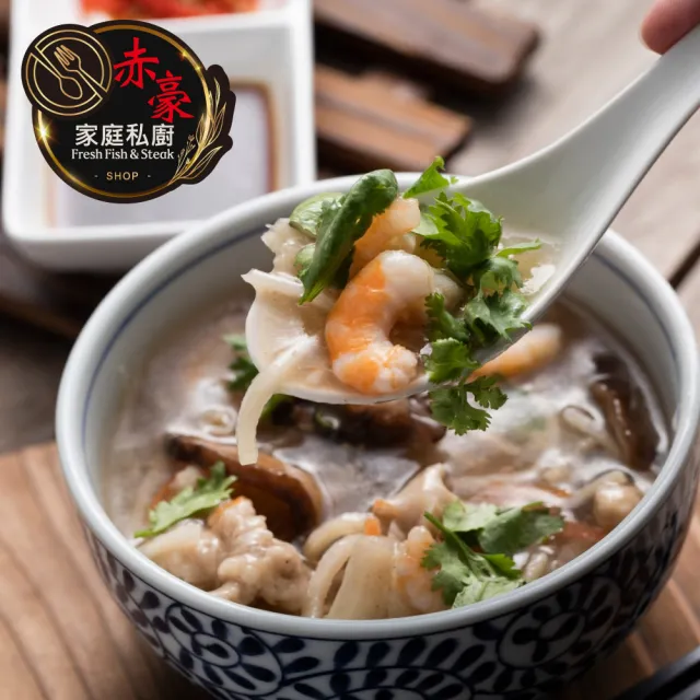 【赤豪家庭私廚】經典干貝蝦仁海鮮羹4包(1200g±10%/包)