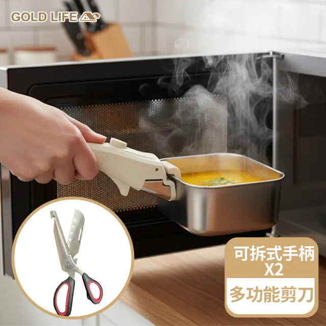 GOLD LIFE萬用不鏽鋼鉑金矽膠防燙夾