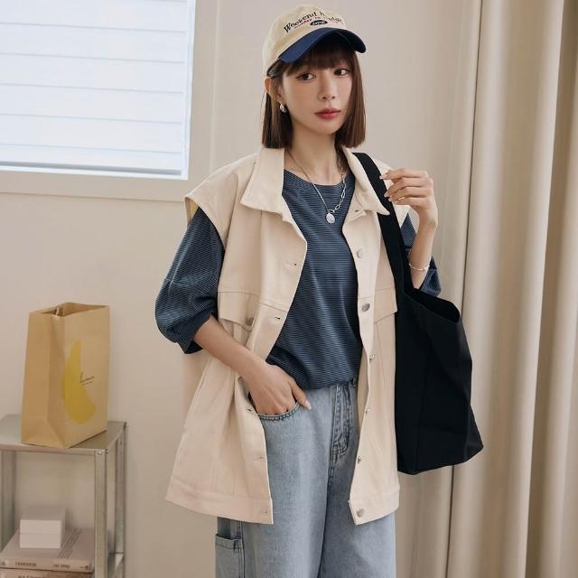 【OB 嚴選】純棉寬鬆落肩牛仔背心 《EA3932》 適 2L~5L