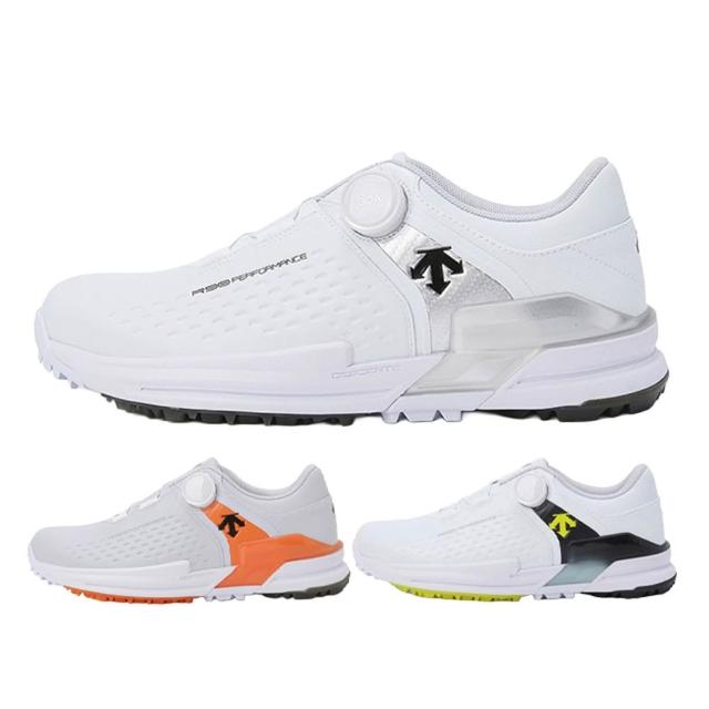 【DESCENTE】GOLF 迪桑特 R90 BOA 男士 球鞋 高爾夫球鞋 贈送品牌鞋包(白色/深藍色/橘色)