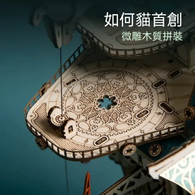 浮空城堡 DIY 拼裝模型 蒸汽龐克奇幻風 模型 精緻場景拼裝擺飾 交換禮物 木質拼裝 手作 擺件