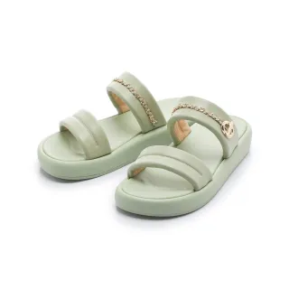 【FAIR LADY】芯太軟 真皮一字帶輕量厚底拖鞋(湖水綠/1B3018 女鞋)