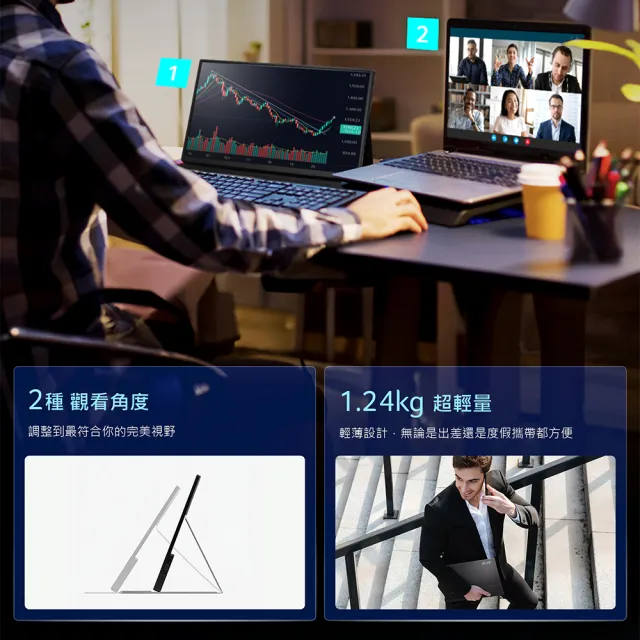 【Acer 宏碁】5入組★PM161QT 可攜式螢幕(16型/FHD/60Hz/6ms/IPS)