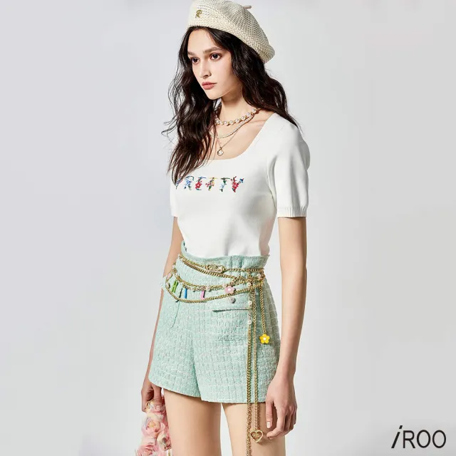 【iROO】五彩帶子紗短褲
