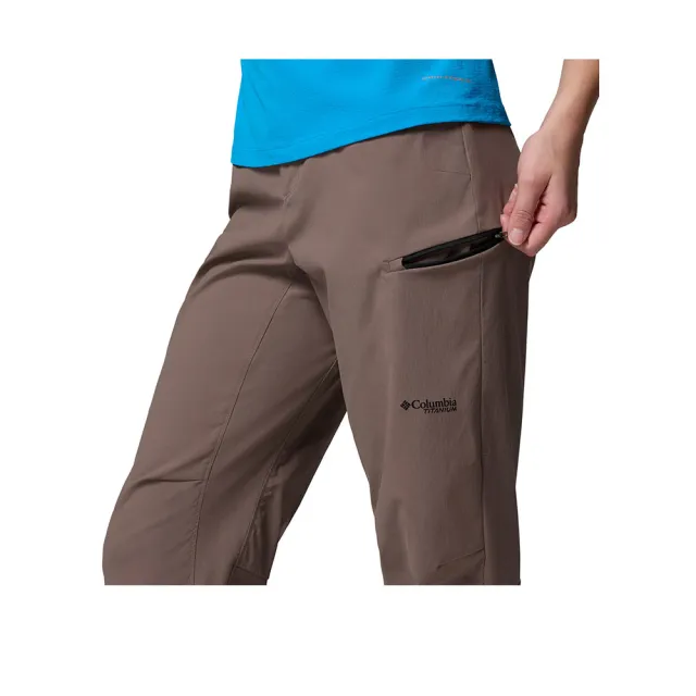 【Columbia 哥倫比亞】女款-防潑水長褲-Cosmiques Pro™Nylon Pant-鐵灰棕(UAR90600IT/KS)