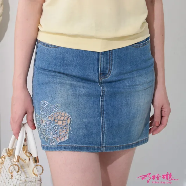 【巧玲瓏】俏麗刺繡牛仔短裙 6160312