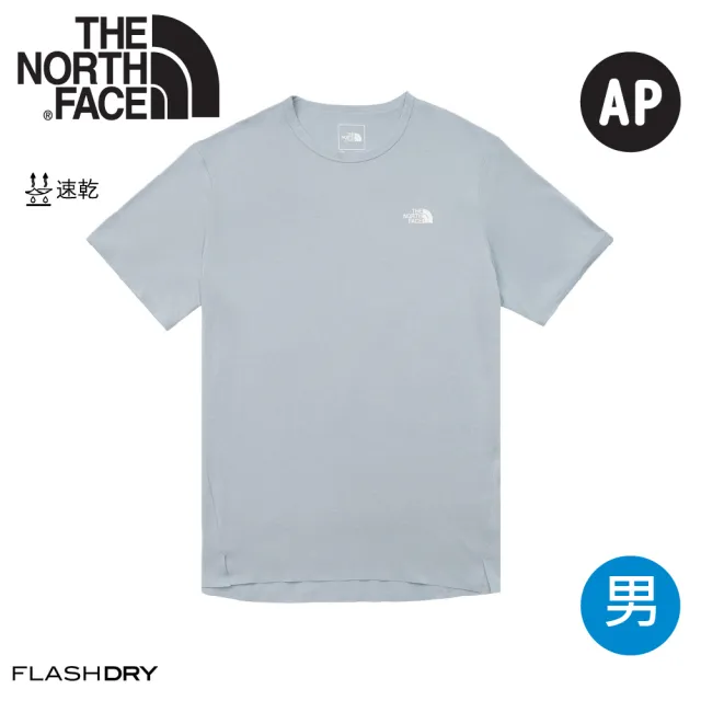 【The North Face】男 吸濕透氣排汗短袖圓領T AP《冰霜灰》8BYJ/速乾短袖/FLASHDRY