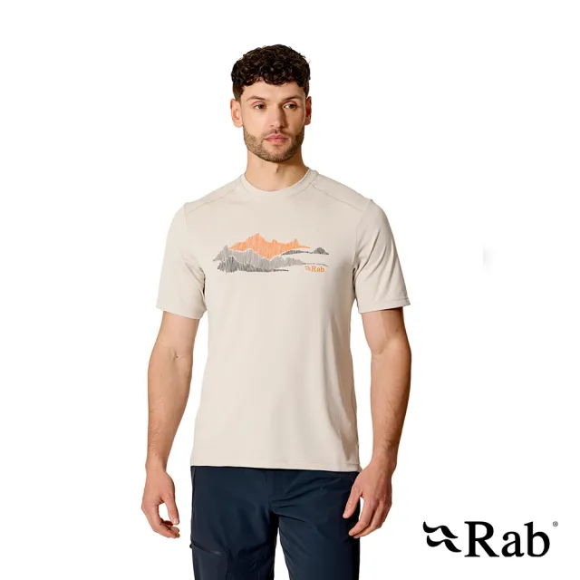 【RAB】Force Aspect Tee 短袖防曬抗臭排汗T恤 男款 鵝卵石白 #QCC48