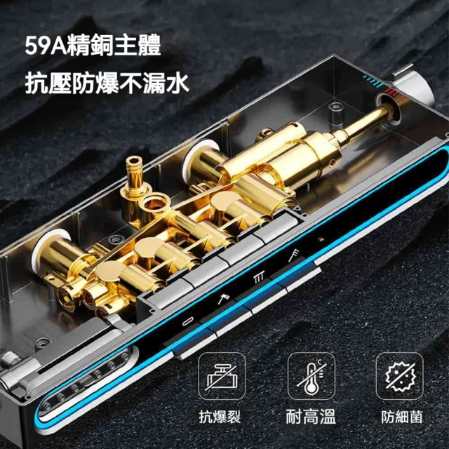 新款槍灰色全銅恆溫淋浴花灑套組 家用浴室增壓噴頭
