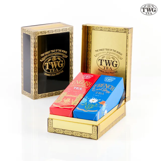 【TWG Tea】時尚茶罐雙入禮盒組 英式早餐茶100g+法式伯爵茶100g(紅茶)
