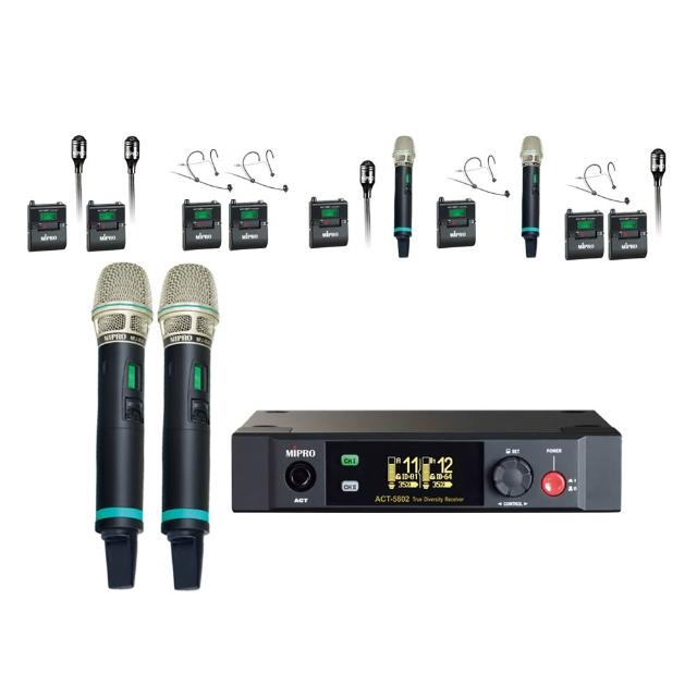 【MIPRO】ACT-5802 數位雙頻道無線麥克風5.8G(ACT-580H 配件六擇一)
