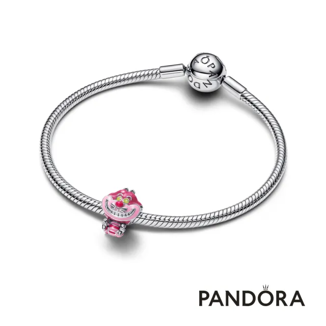 【Pandora 潘多拉】迪士尼《愛麗絲夢遊仙境》柴郡貓造型串飾-飾品/情人節禮物/生日禮/純銀