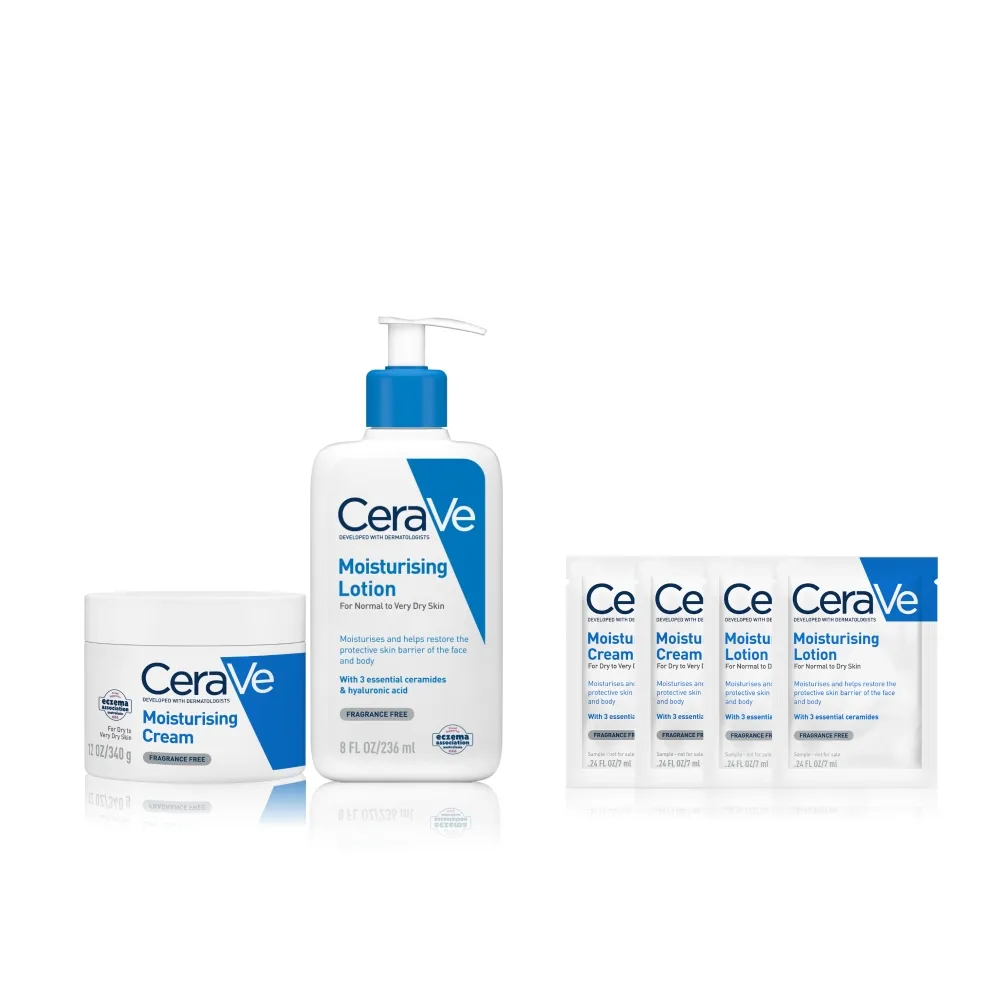 【CeraVe適樂膚】momo限定雙星組★長效清爽保濕乳236ml+長效潤澤修護霜340g