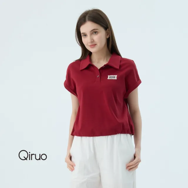【Qiruo 奇若名品】專櫃精品紅色POLO短袖上衣2534A  棉質女裝 