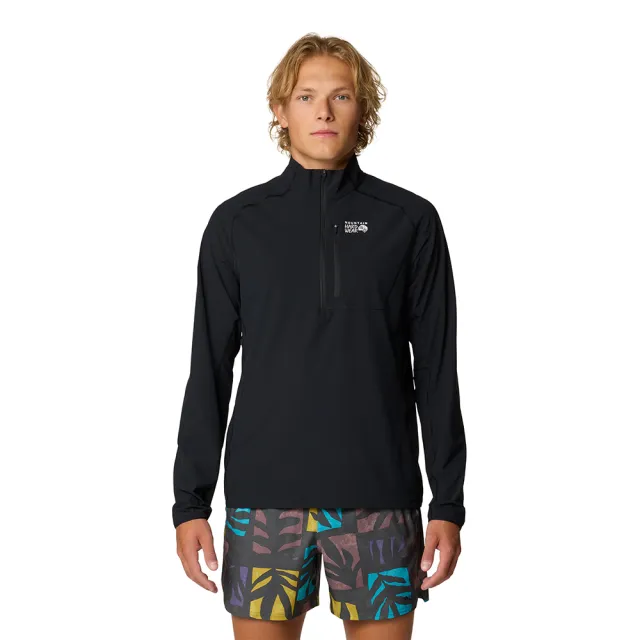 【Mountain Hardwear】Sunshield 1/2 Zip Men 防曬抗臭長袖立領半拉鍊上衣 黑色 男款 #2110211