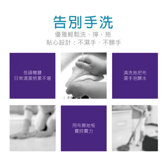 【VICTORY】不沾手超細纖維旋轉拖把-1拖4替換布(免沾手 擰水拖把 擠水拖把 去污拖把)