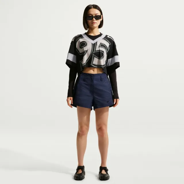 【NIKE 耐吉】短褲 女 AS W NK ELEVATED STREET 2” SHO 運動 休閒 高腰 藍 (IF0517410)