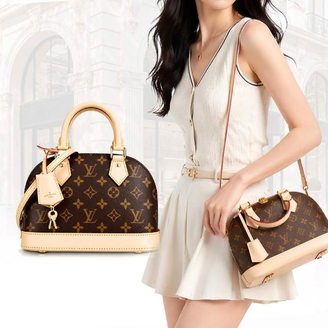 【Louis Vuitton 路易威登】M53152 SAC ALMA BB 經典LOGO貝殼兩用包(咖)