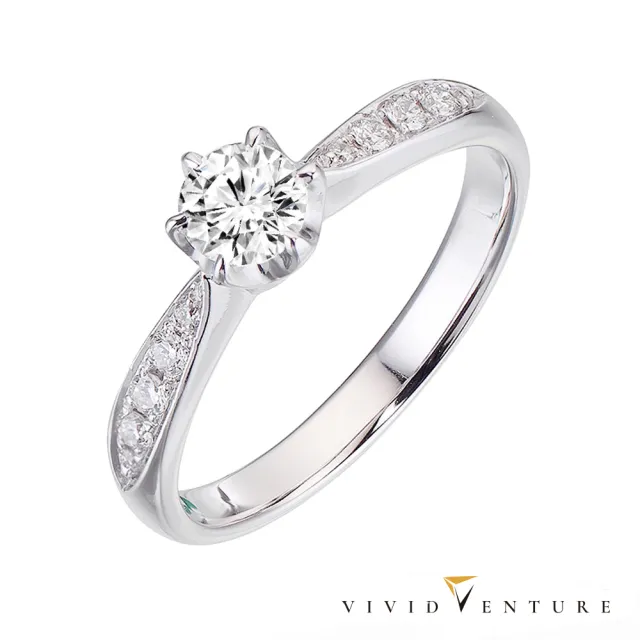 【Vividventure 亞帝芬奇】14K 天然鑽石 GIA 30分 DSI2 戒指+5分 真鑽 男戒 愛晴海 情侶 對戒 結婚 求婚