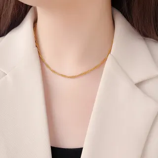 【UME.Acce】雙鍊層次圓珠蛇骨鍊項鍊(鈦鋼項鍊 日常層次圓珠項鍊洗澡可戴 不退色項鍊 鈦鋼鍍18K金 )