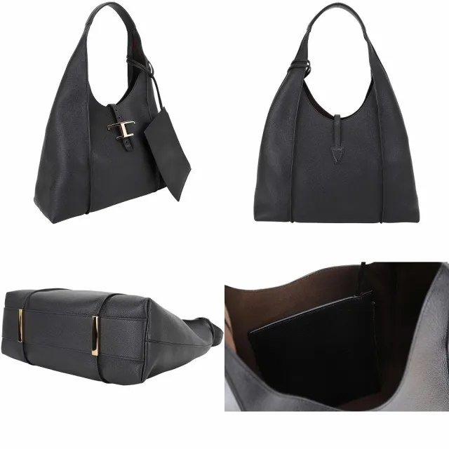 【TOD’S】TODS Timeless Hobo T字釦帶牛皮肩背托特包 附萬用包 -3色可選(義大利手工皮革)