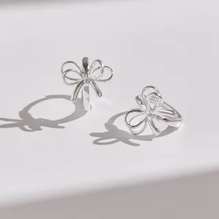 【vacanza】纏繞蝴蝶結 925純銀飾品 純銀耳環(抗過敏 生日禮物)