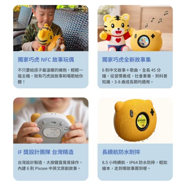 Pixsee Wonders 智慧有聲內容播放器 (故事機 內含神奇互動玩具-巧虎授權款)