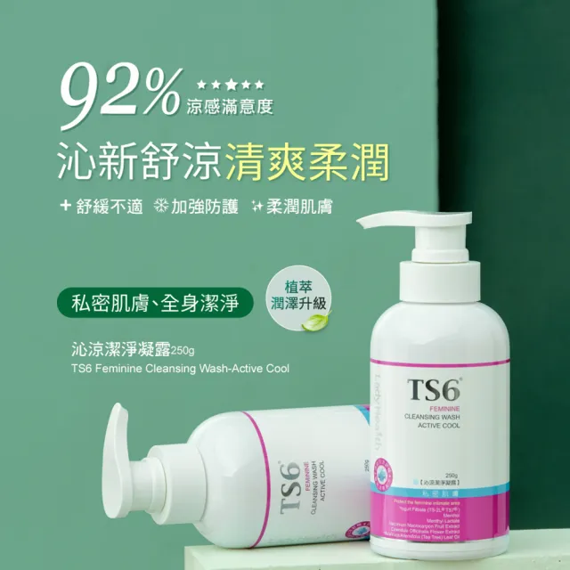 【TS6 護一生】沁涼潔淨慕斯100g+沁涼潔淨凝露250g+沁涼舒緩噴霧40g(私密清潔 涼感)