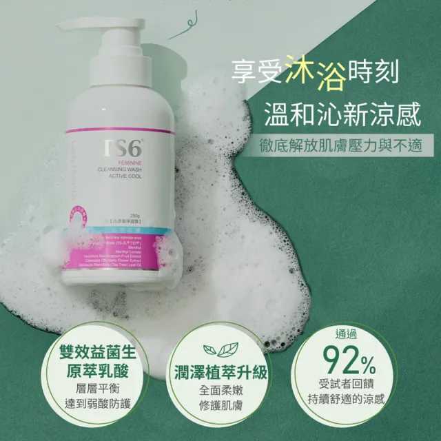 【TS6 護一生】沁涼潔淨慕斯100g+沁涼潔淨凝露250g+沁涼舒緩噴霧40g(私密清潔 涼感)