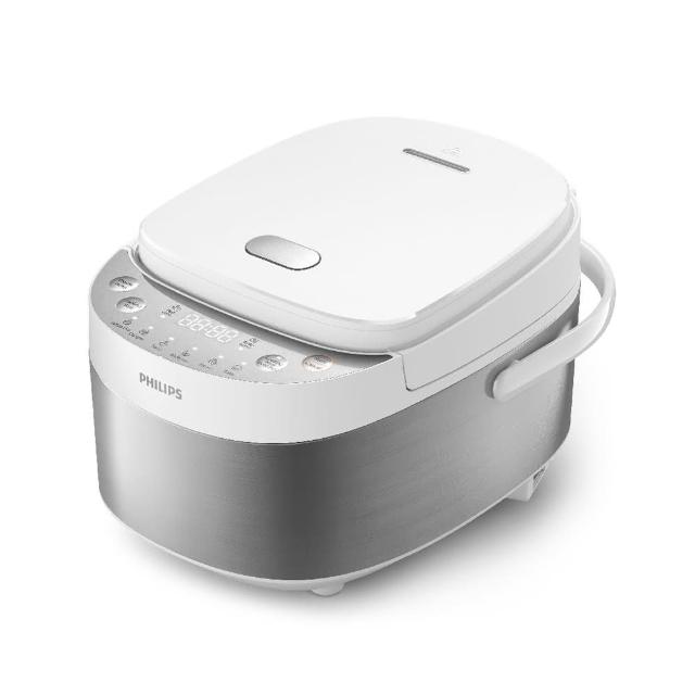 飛利浦 PHILIPS HD3170/50 電子鍋，專為家庭設計的10人份多功能煮飯機，採用不沾塗層合金內鍋，易潔耐用。尺寸338x240x210 mm，重量3.6 kg，110V/50Hz電壓，消耗功率500~600W，完美適合煮飯、蒸煮等需求。配件包含飯勺、蒸籠、量杯及電源線，BSMI許可字號R3D904，提供2年保固。中國製造的品質保證，讓您輕鬆享受美味家常飯菜，提升廚房生活便利！