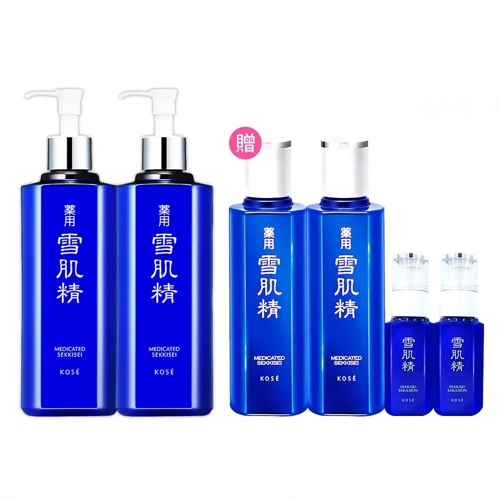 【KOSE 高絲】雪肌精豪華回饋組(雪肌精500ml贈360mL加乳液70mL)二入組
