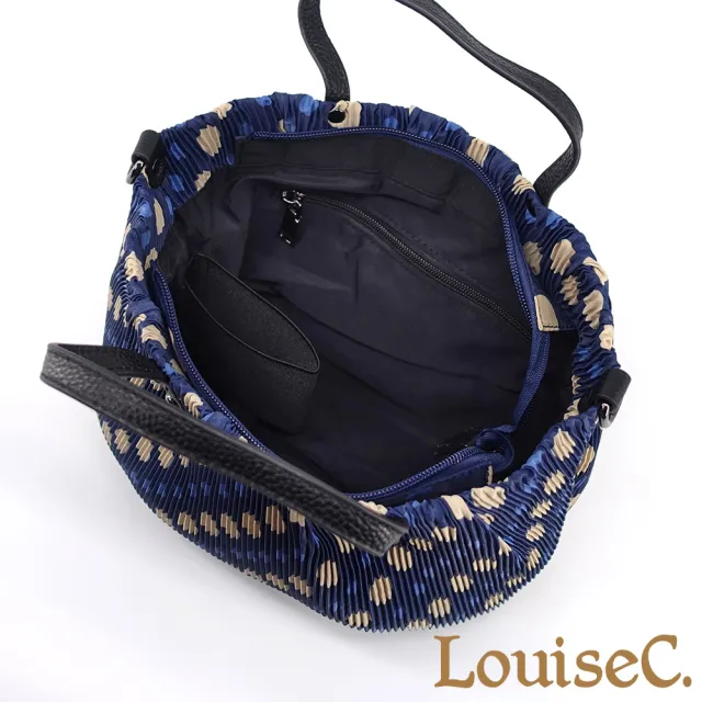 【LouiseC.】雙11 Tree House 日系三宅風 壓褶防水布 小牛皮 鬱金香造型手提斜背包 7色 CC3926