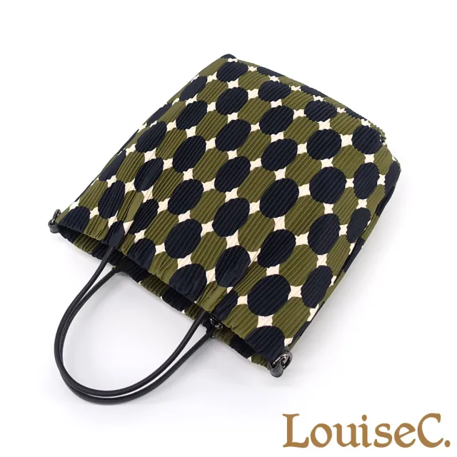 【LouiseC.】雙11 Tree House 日系三宅風 壓褶防水布 小牛皮 手提斜背包 15色 YS3867