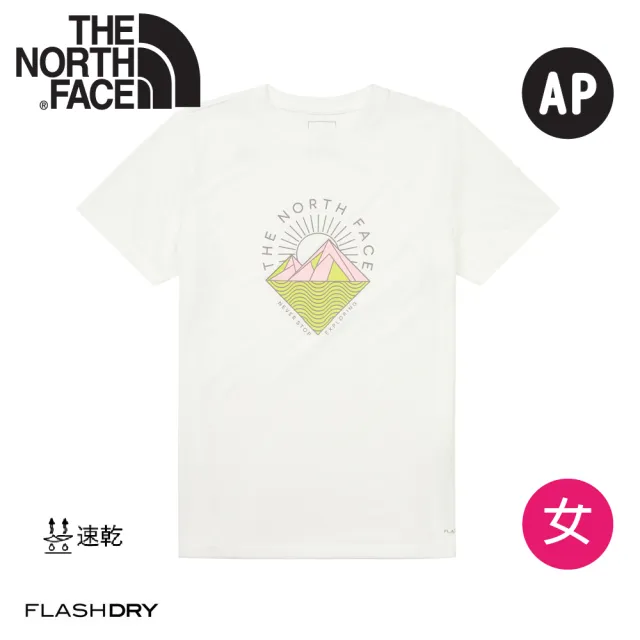 【The North Face】女 圓領排汗快乾短T AP《白》8GZW/FLASHDRY/速乾T