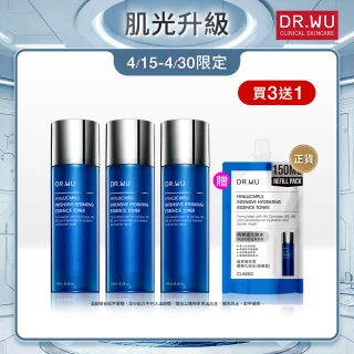 【DR.WU 達爾膚】玻尿酸保濕精華化妝水150ML(經典款 3入組)