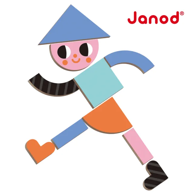 【Janod】磁鐵遊戲書-幾何創意拼(安靜書 磁鐵書 磁力安靜書 磁貼書)
