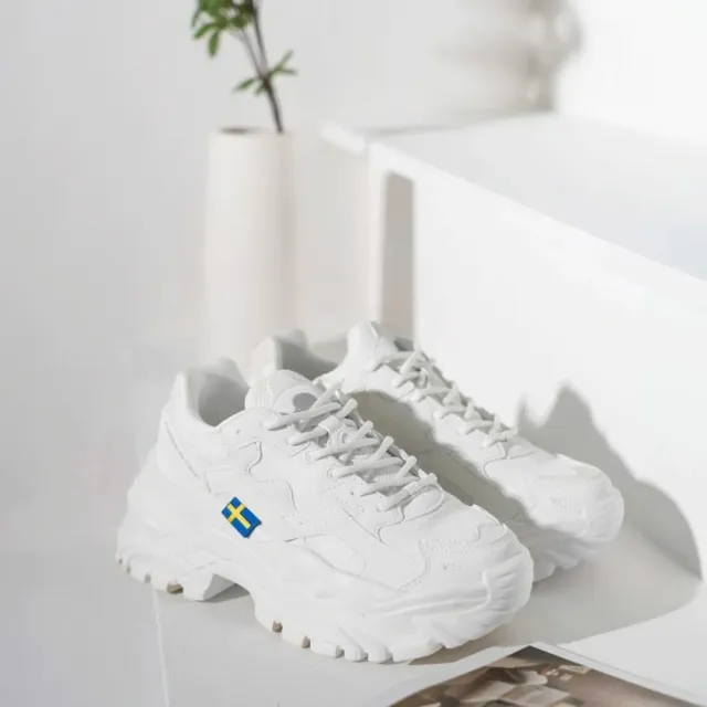 【SCANDINAVIAN FOREST 北歐小刺蝟】COMBO209厚底輕量結構老爹鞋/增高鞋/休閒鞋/小白鞋(牛奶白 / 時尚黑)