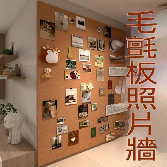 悅家家 毛氈牆貼60X120cm 軟木板免打孔 辦公室佈告欄 公司文化牆 公告欄 展示板 照片墻 預購12天