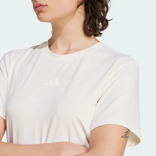 【adidas 愛迪達】運動 休閒 短袖 T恤 女上衣 D4T INT T-SHIRT(JZ6282)