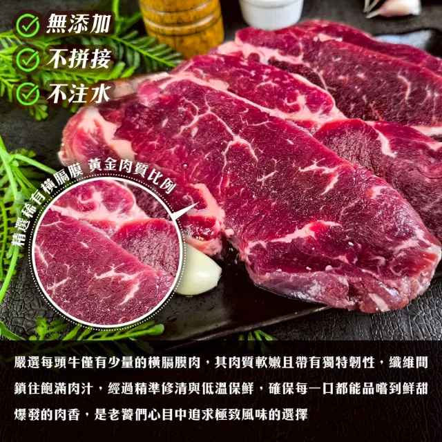 【海肉管家】蒜香橫隔膜牛排(共2kg_500g/包)